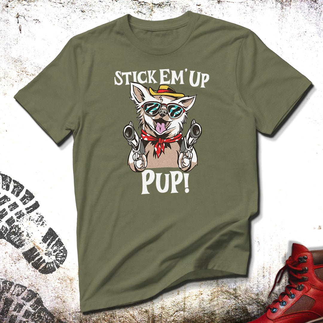 Stick Em Up Pup- Unisex T-Shirt