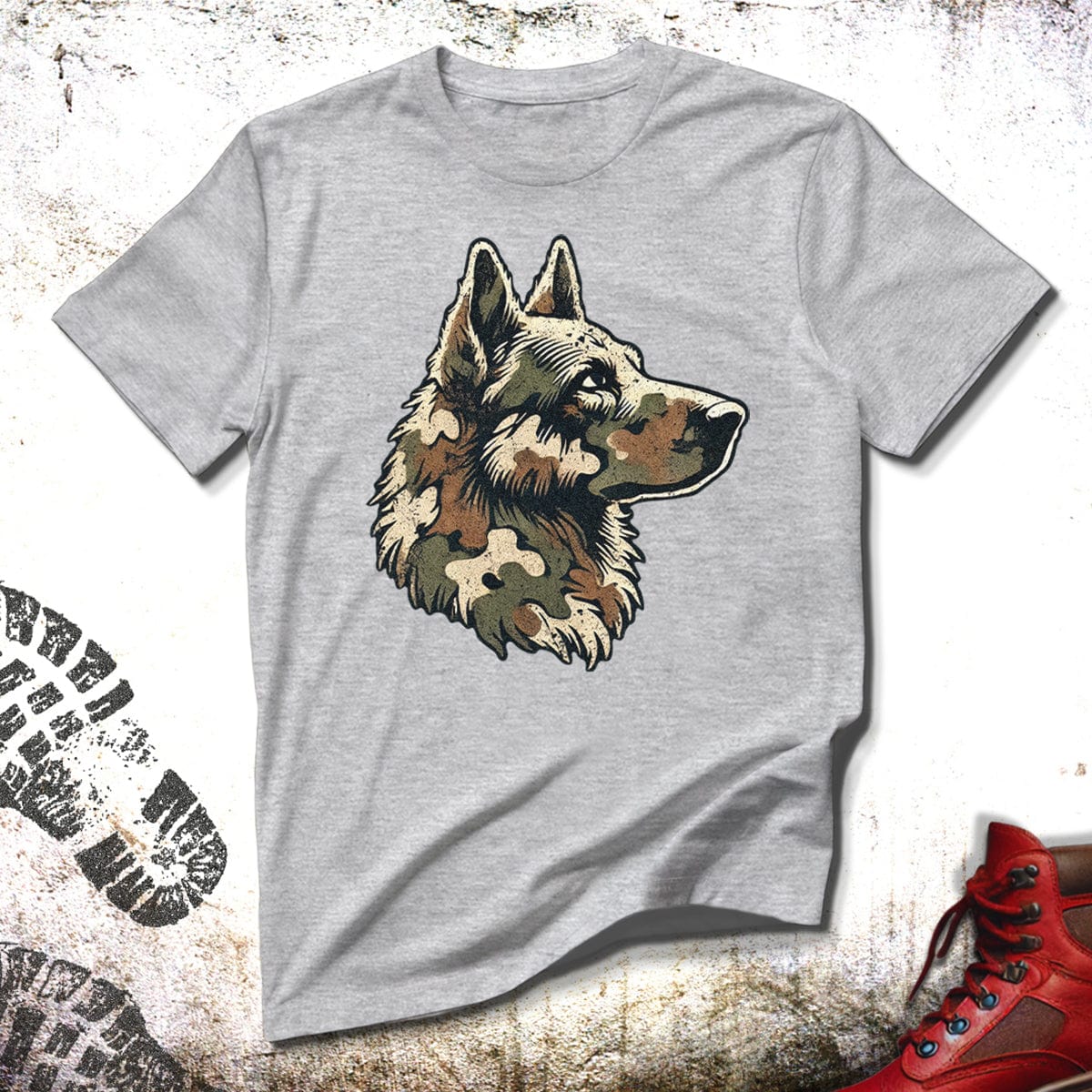 Camo German Shepherd - Unisex Fit T-Shirt