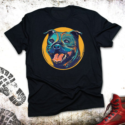 Staffordshire Bull Terrier Painted Portrait  - Unisex T-Shirt