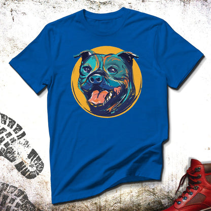 Staffordshire Bull Terrier Painted Portrait  - Unisex T-Shirt