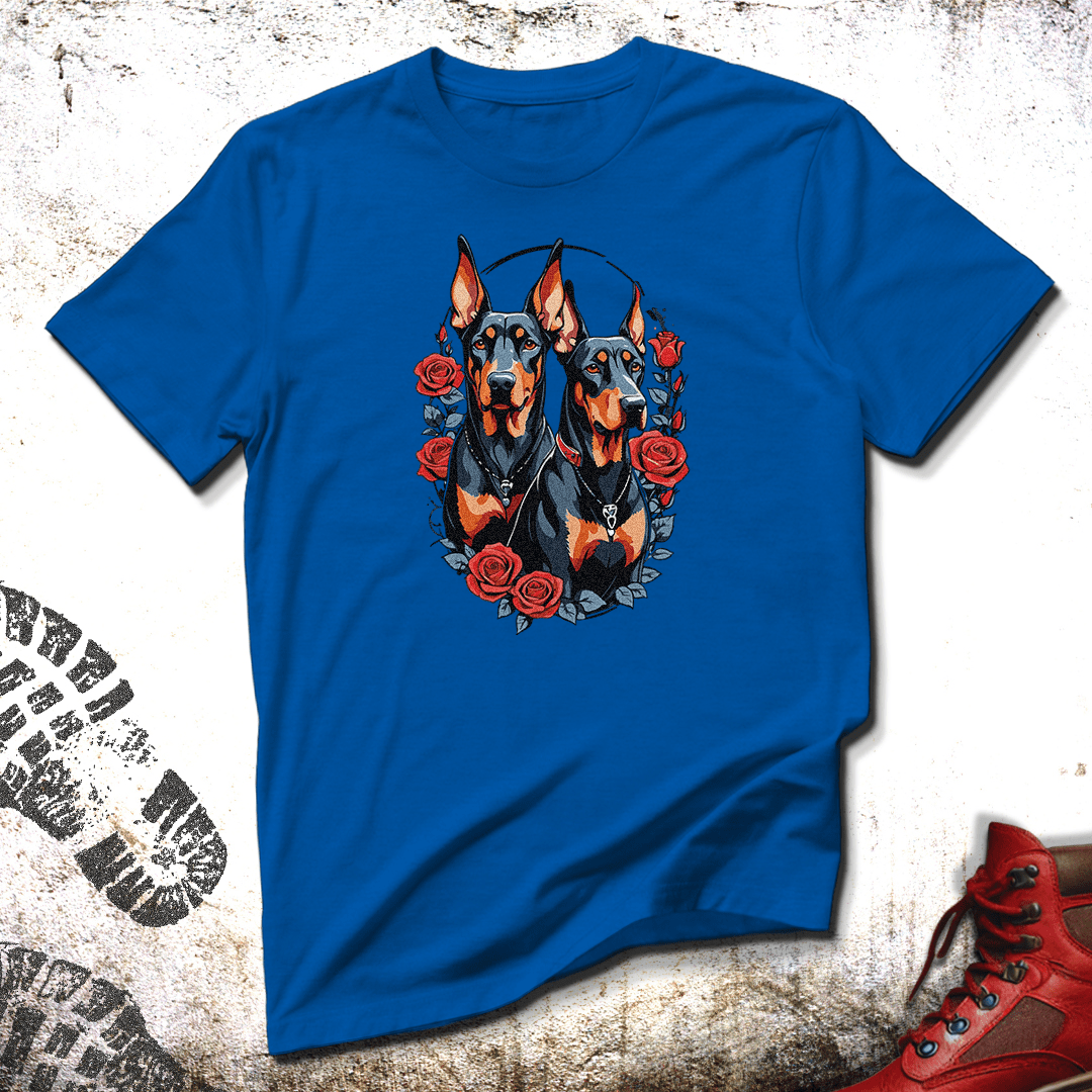 Doberman and Roses - Unisex T-Shirt