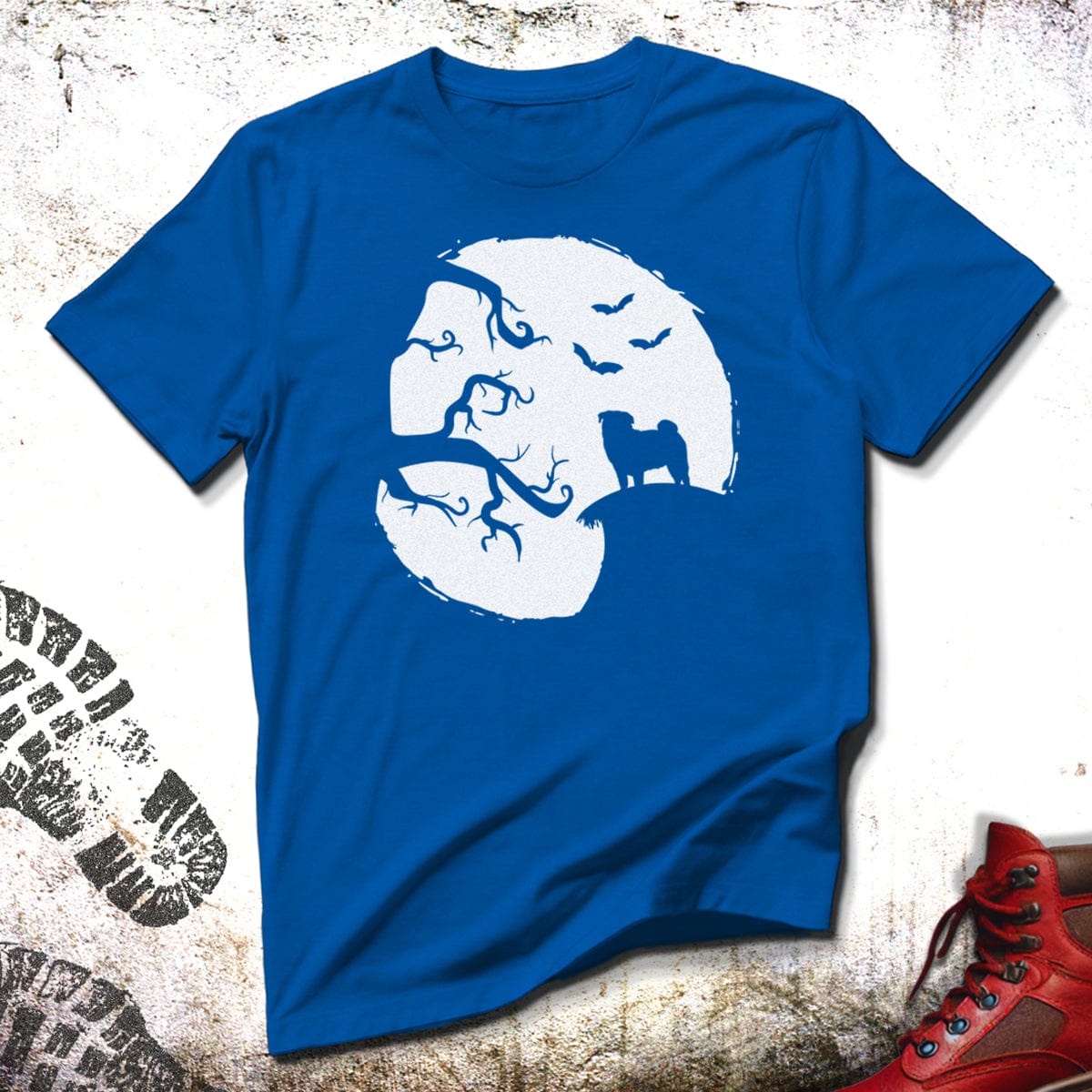 Pug And The Moon - Unisex T-Shirt