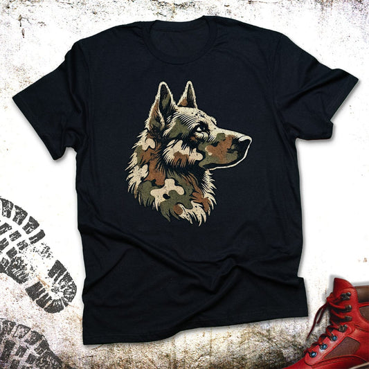 Camo German Shepherd - Unisex Fit T-Shirt