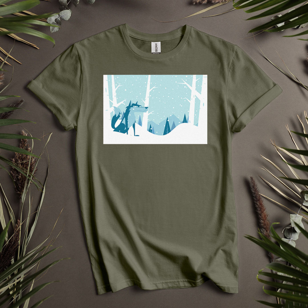 Dog in the Snow - Unisex T-Shirt