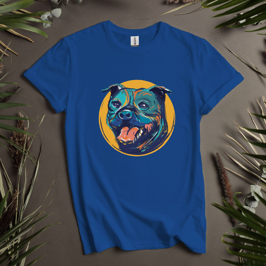 Staffordshire Bull Terrier Painted Portrait  - Unisex T-Shirt