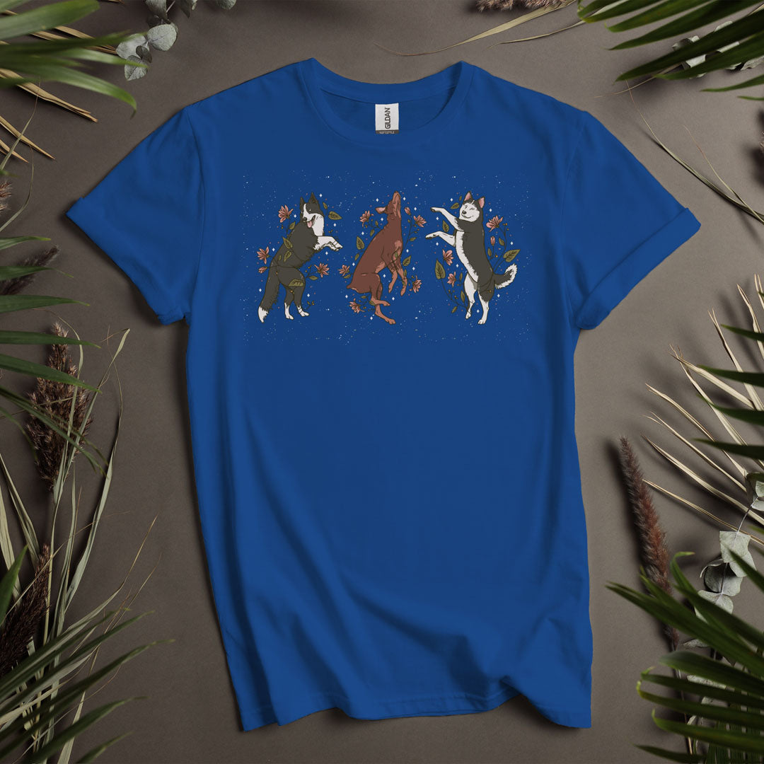 Three Dogs Rolling - Unisex T-Shirt