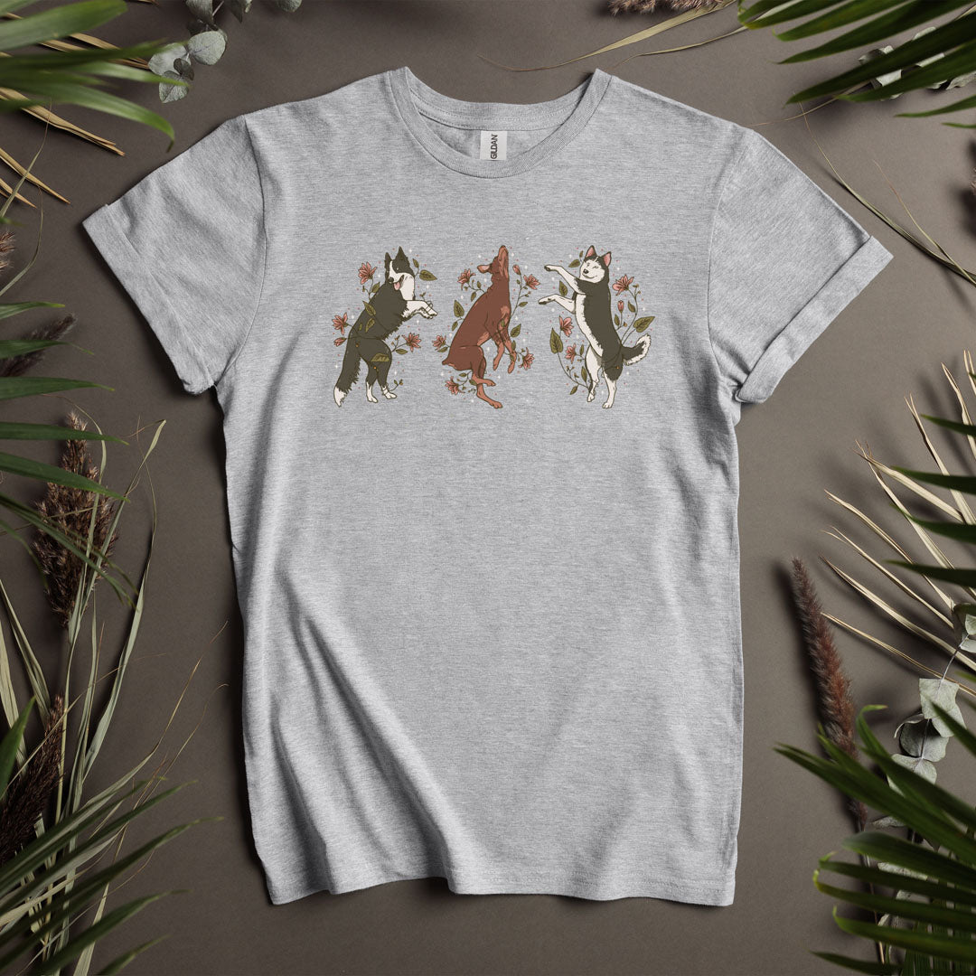 Three Dogs Rolling - Unisex T-Shirt