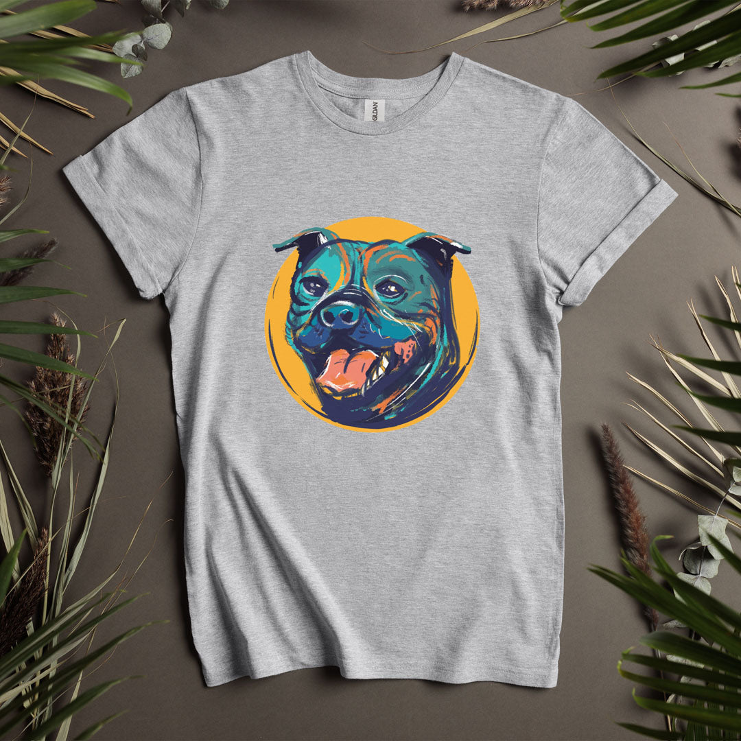 Staffordshire Bull Terrier Painted Portrait  - Unisex T-Shirt