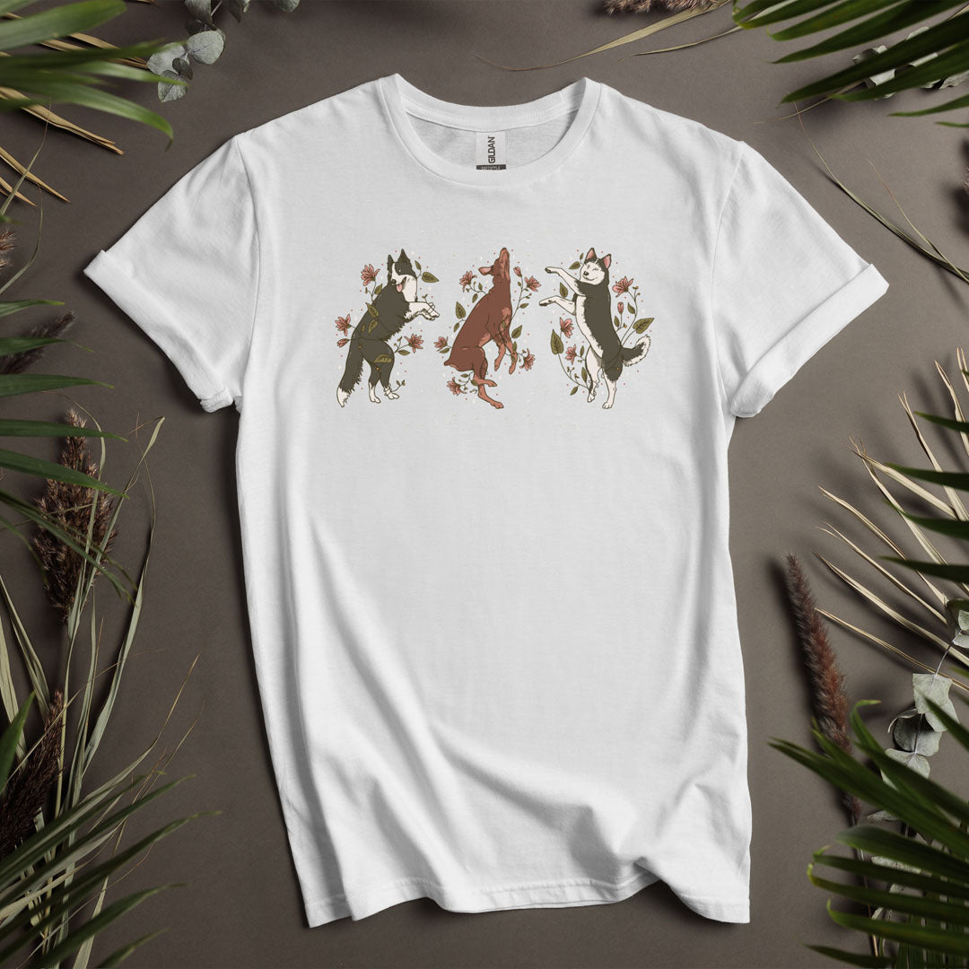 Three Dogs Rolling - Unisex T-Shirt