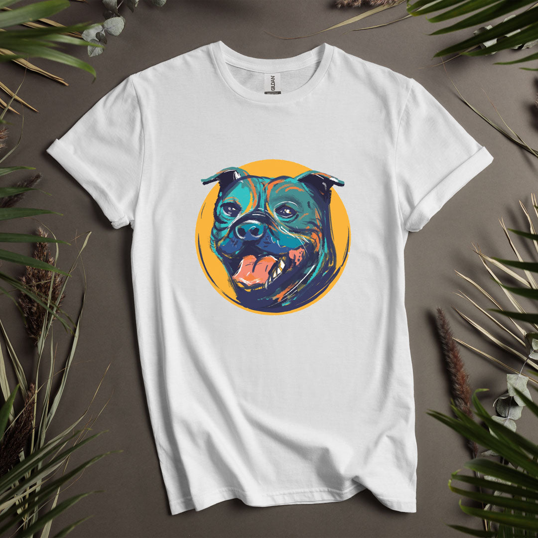 Staffordshire Bull Terrier Painted Portrait  - Unisex T-Shirt